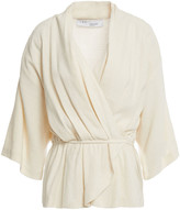 Thumbnail for your product : IRO Woolia Wrap-effect Linen And Silk-blend Blouse