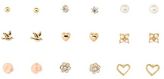 Thumbnail for your product : Charlotte Russe Bird, Rosette & Pearl Stud Earrings - 9 Pack