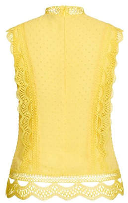 City Chic Lace Folly Top - buttercup