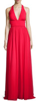 Thumbnail for your product : Aidan Mattox Sleeveless Silk & Jersey Column Gown, Red