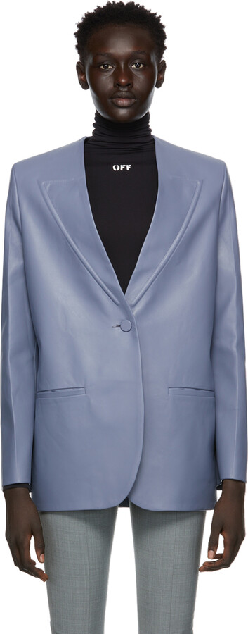 off white blue blazer