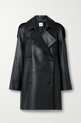 KHAITE Eden Double-breasted Leather Trench Coat