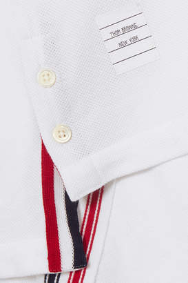 Thom Browne Appliquéd Cotton-piqué T-shirt - White