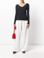 Thumbnail for your product : Lorena Antoniazzi ribbed V-neck top