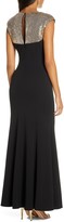 Thumbnail for your product : Vince Camuto Sequin Yoke Scuba Crepe Trumpet Gown