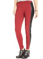 Thumbnail for your product : Tinseltown Juniors' Faux-Leather-Panel Leggings