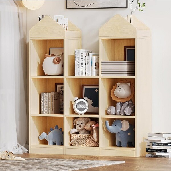 WARMTOBABY 8CubeBookcase3-TierFloorStandingDisplayCabinetOrganizerwithBaseMultipurposeDisplayStorageCabinetKid'sPlayroomReadingNook