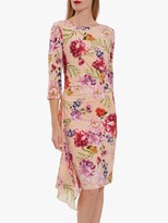 Thumbnail for your product : Gina Bacconi Ayna Floral Print Midi Dress, Blush Rose/Green