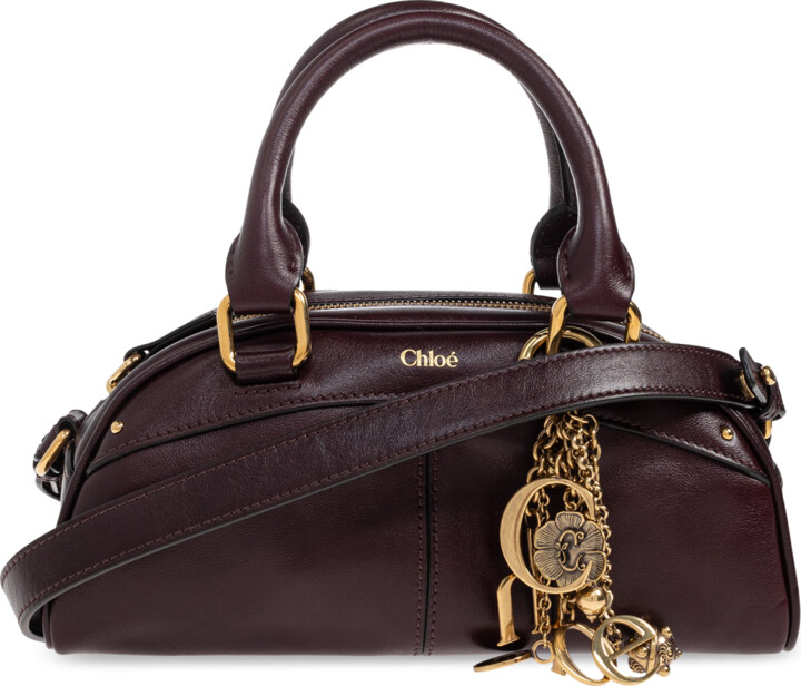 Chloé Handbag `Small Bowling`  - Burgundy
