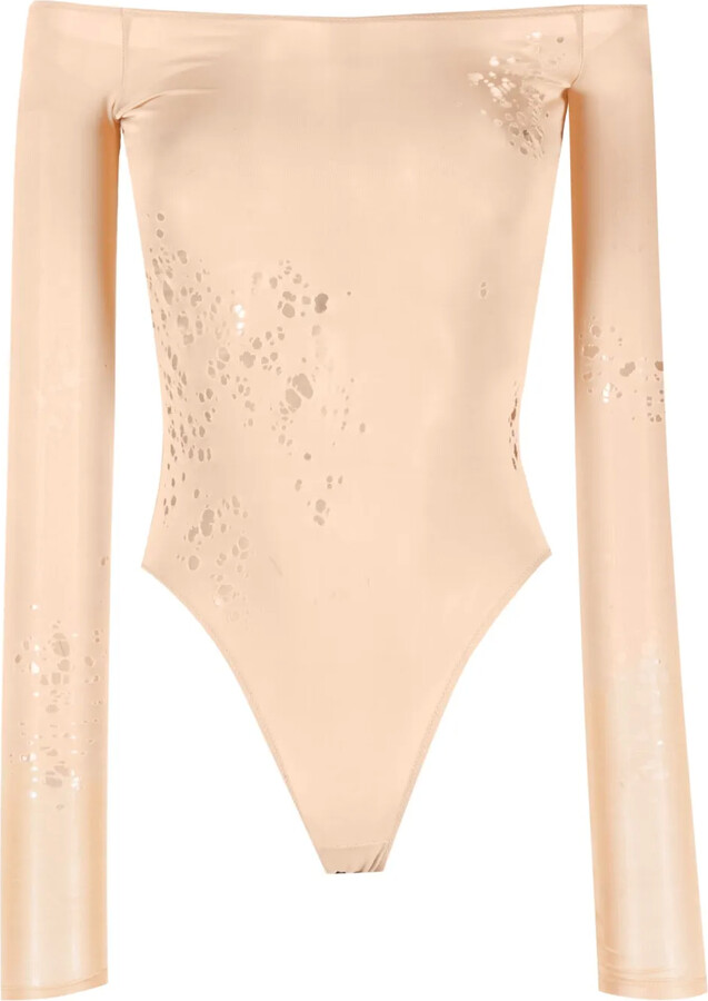 MM6 MAISON MARGIELA Off-Shoulder Long-Sleeved Bodysuit
