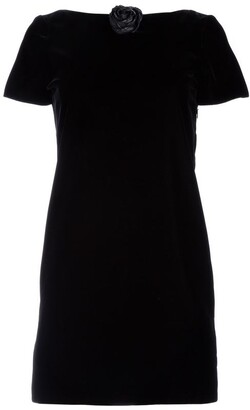 black straight cut dress