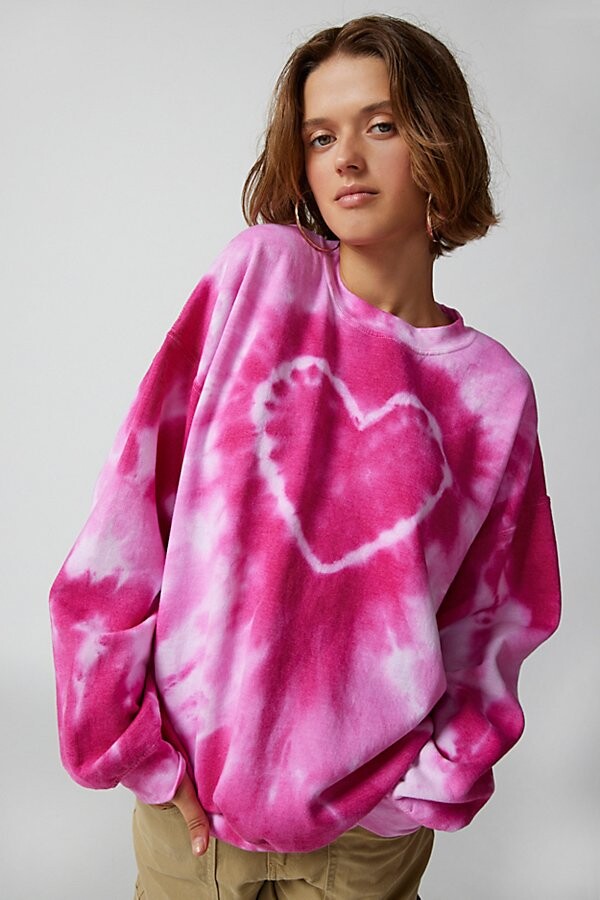 Urban outfitters pink heart sweatshirt Clearance
