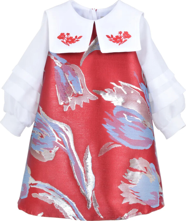 Hucklebones London Floral-Embroidered Shift Dress