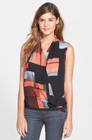 Thumbnail for your product : Chaus Graphic Print Faux Wrap Blouse