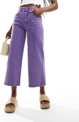 Scalpers culotte denim jeans in purple ShopStyle