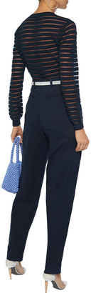 Nina Ricci Mesh-trimmed Knitted Sweater