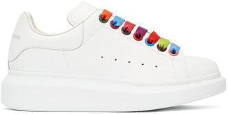 Alexander McQueen SSENSE Exclusive White Rainbow Oversized Sneakers