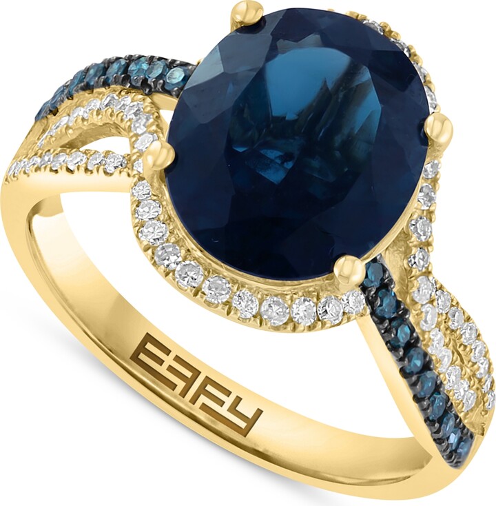 35％OFF ボニー レヴィ レディース リング アクセサリー Iris 18K Yellow Gold London Blue Topaz  Diamond Ring 18k tdh-latinoamerica.de
