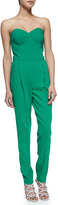 Thumbnail for your product : Michael Kors span class="product-displayname"]Strapless Sweetheart Jumpsuit, Emerald[/span]