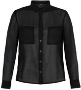 Thumbnail for your product : New Look Teens Black Chiffon Long Sleeve Shirt