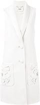 Fendi - sleeveless appliqué jacket - women - Soie/Laine - 40