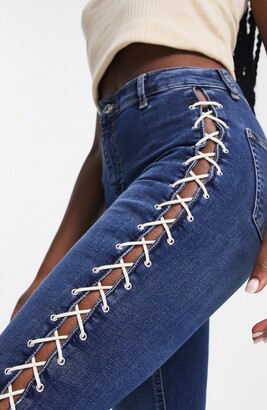 Topshop Jamie Lace-Up Flare Jeans - ShopStyle