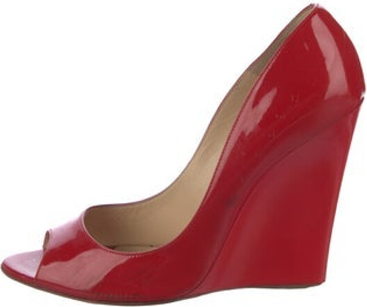 Jimmy Choo Patent Leather Sandals Red Mary Jane Strap