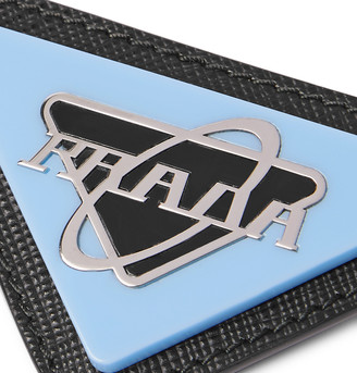 Prada Saffiano Leather, Steel And Enamel Pin Badge