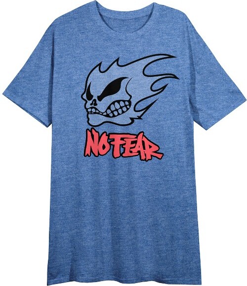 No Fear NoFearWomen'sBlueHeatherShort-SleeveSleepShirt-Small