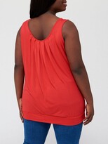Thumbnail for your product : V By Very Curve Jersey Banded Hem Vest (2 Pack) - Print/Red