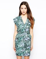 Thumbnail for your product : Liquorish Wrap Dress in Marbled Bird Print