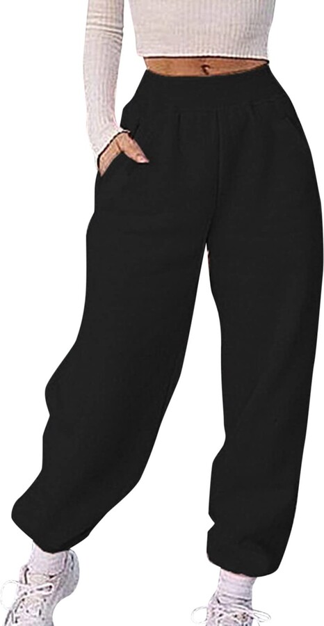 Absuyy Women's Wide Leg Cargo Pants High Waisted Quick Drying Workout Pants 4 Pockets Baggy Athletic Trousers Green M