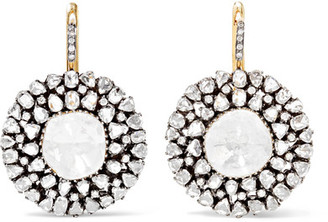 Amrapali 18-karat Gold, Silver And Diamond Earrings