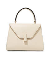 Thumbnail for your product : Valextra Iside Mini Textured-leather Tote - Cream