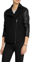 Thumbnail for your product : DKNY Felt and leather biker jacket