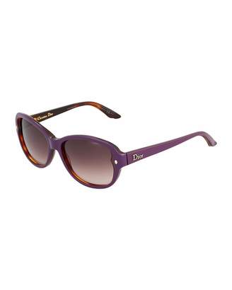 Christian Dior Plastic Square Sunglasses, Brown/Purple