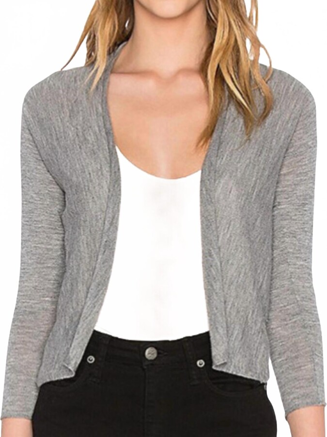 Autumn Cashmere Easy Crop Cardigan In Rock