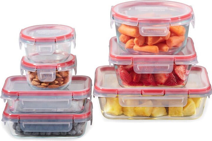 Pyrex Dnu Freshlock 14Pc Mixed Size Glass Food Storage Set
