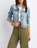 Thumbnail for your product : Charlotte Russe Destroyed Denim Jacket