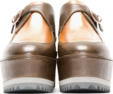 Thumbnail for your product : Damir Doma Olive & Copper Leater Falka Platform Flats