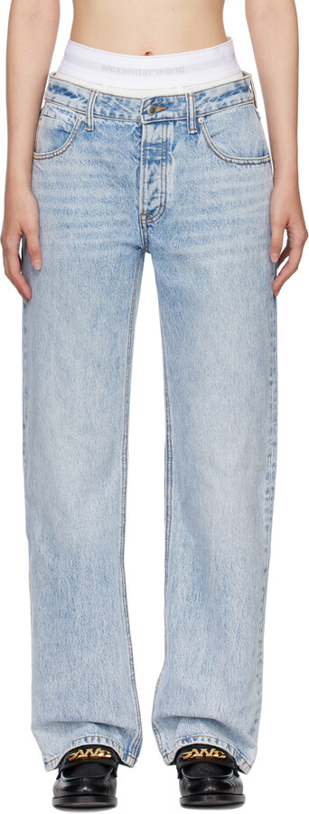 Alexander Wang Blue Elastic Brief Layer Jeans - ShopStyle