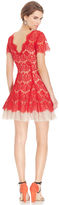 Thumbnail for your product : Betsy & Adam Short-Sleeve Illusion Lace Dress