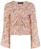 Thumbnail for your product : boohoo Floral Woven Ruched Front Blouse