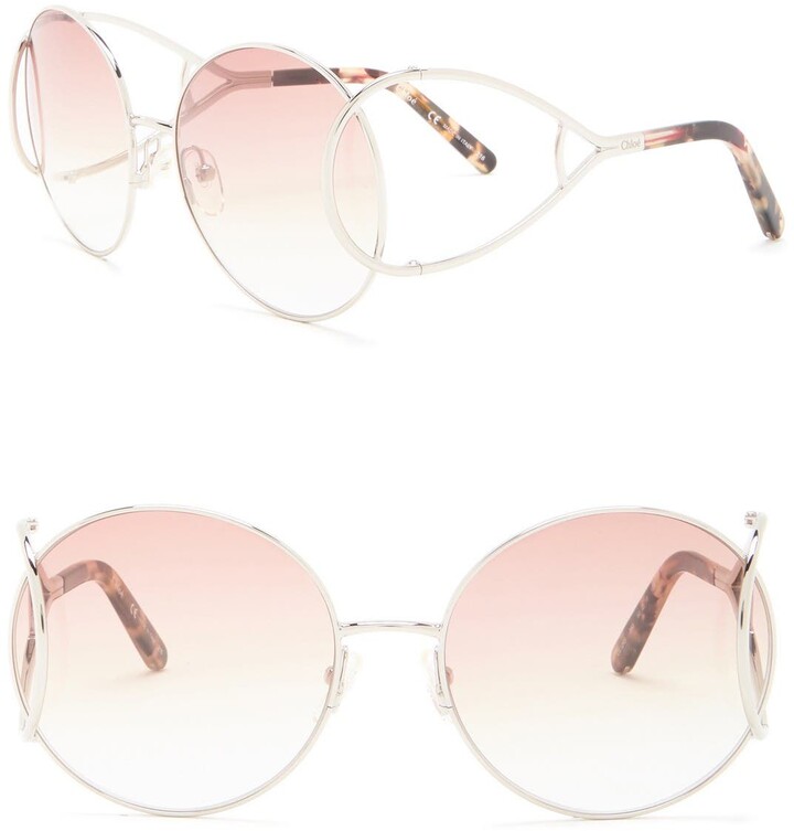 chloe 60mm modified round sunglasses