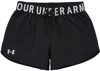 Under Armour Girls Play Up Solid Shorts - Black Silver