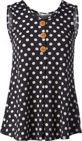 Thumbnail for your product : Star Vixen Women's Sleeveless Button Front Flowy Tank Top with Pleated Detail