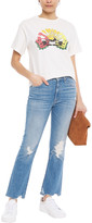 Thumbnail for your product : Mother The Tripper Distressed High-rise Kick-flare Jeans