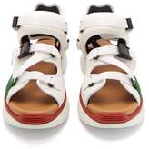 Thumbnail for your product : Chloé Sonnie Raised Sole Mesh And Suede Trainer Sandals - Womens - Green White