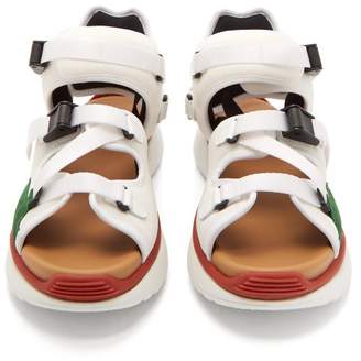 Chloé Sonnie Raised Sole Mesh And Suede Trainer Sandals - Womens - Green White