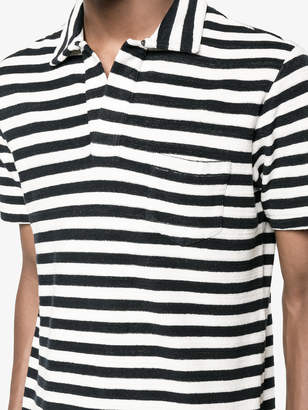 Orlebar Brown Navy Terry stripe polo shirt